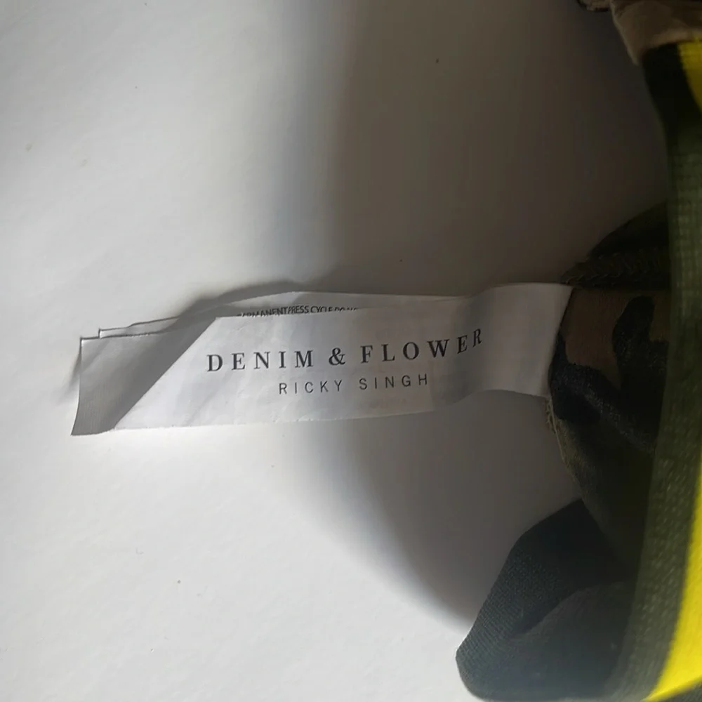 DENIM & FLOWER Camouflage Bomber Jacket USA L MEX 42